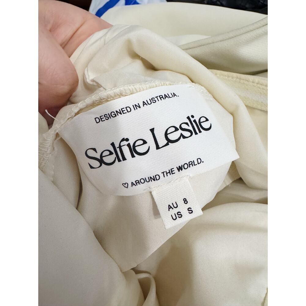 Selfie Leslie Made For Love Bow Back Strapless Mini Dress Ivory Size Small - Picture 7 of 8